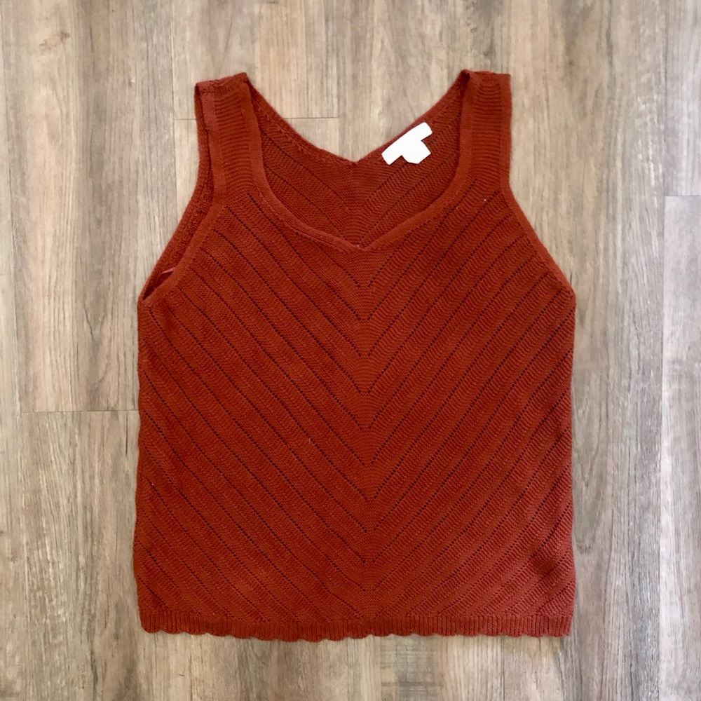 Anthro Isela Burnt Orange Knit Sweater Tank